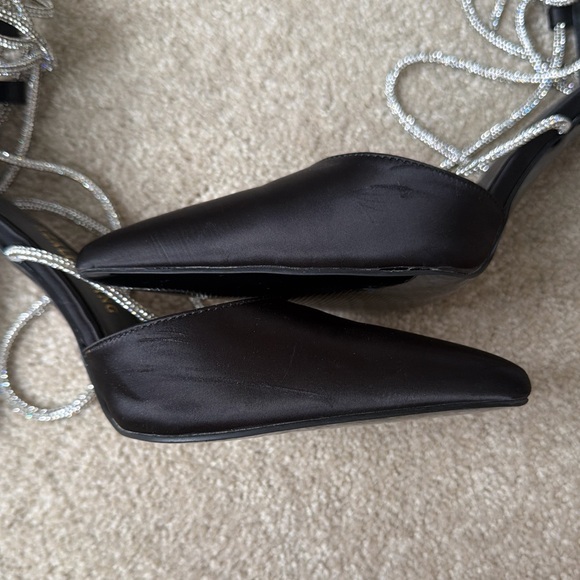 Azalea Wang Black Satin Sparkly Stiletto - Picture 4 of 7